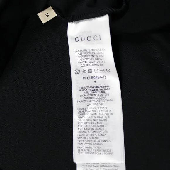 Gucci Blade Gradient Logo Cotton T-shirt Tee Jersey Black Size M